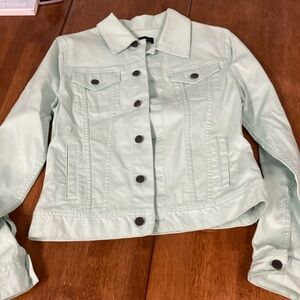 Talbots Mint Green Denim Coat, Size XS
